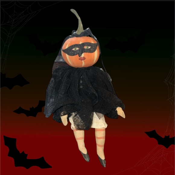 Vintage Joe Spencer Gathered Traditions Masked Pumpkin Witch - Picture 1 of 5